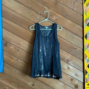 Joie Galina Silk and Sequined Top